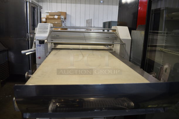 2016 Doyon A620 Metal Commercial Floor Style Reversible Dough Sheeter on Commercial Casters. 1 Phase. Tested and Powers On But Parts Do Not Move
 - Image 3 of 9