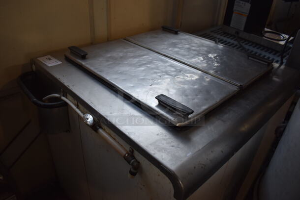 Stainless Steel Commercial Chest Freezer w/ Center Hinge Lid. 31x31x33. Tested and Does Not Power On - Image 6 of 6