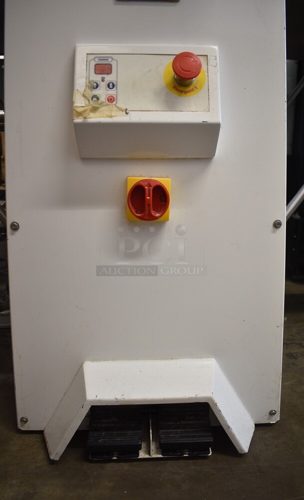 2016 Doyon A620 Metal Commercial Floor Style Reversible Dough Sheeter on Commercial Casters. 1 Phase. Tested and Powers On But Parts Do Not Move
 - Image 6 of 9