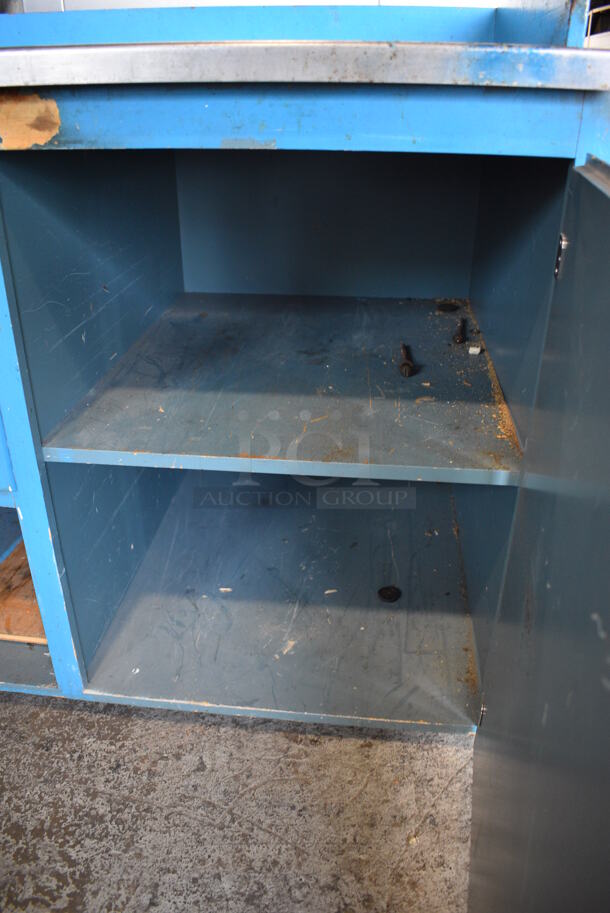 Blue Counter w/ Metal Countertop. 48x30x39 - Image 3 of 4