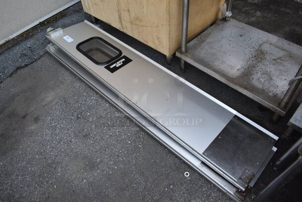 2 Eliason Metal Swinging Kitchen Doors. 17.5x3x79. 2 Times Your Bid! - Image 1 of 5