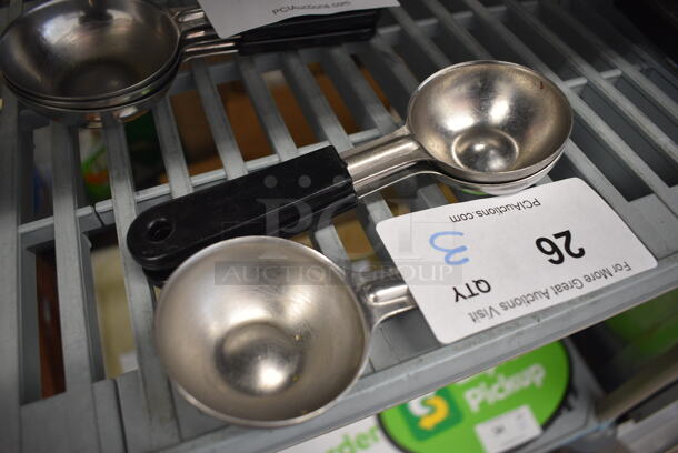3 Stainless Steel Scoops. 7". 3 Times Your Bid! - Image 2 of 2