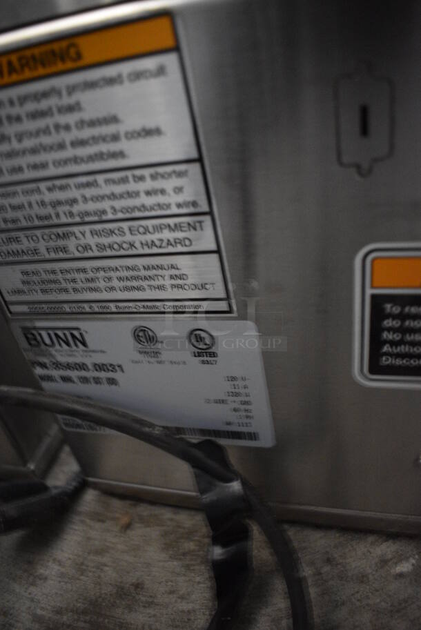 2013 Bunn MHG Stainless Steel Commercial Countertop 2 Hopper Coffee Bean Grinder. 120 Volts, 1 Phase. 10x16x29.5. Tested and Working! - Image 6 of 6