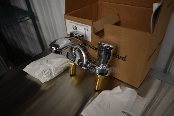 LIKE NEW! American Standard Stainless Steel Faucet w/ Push Down Timed Handles. - Image 2 of 5