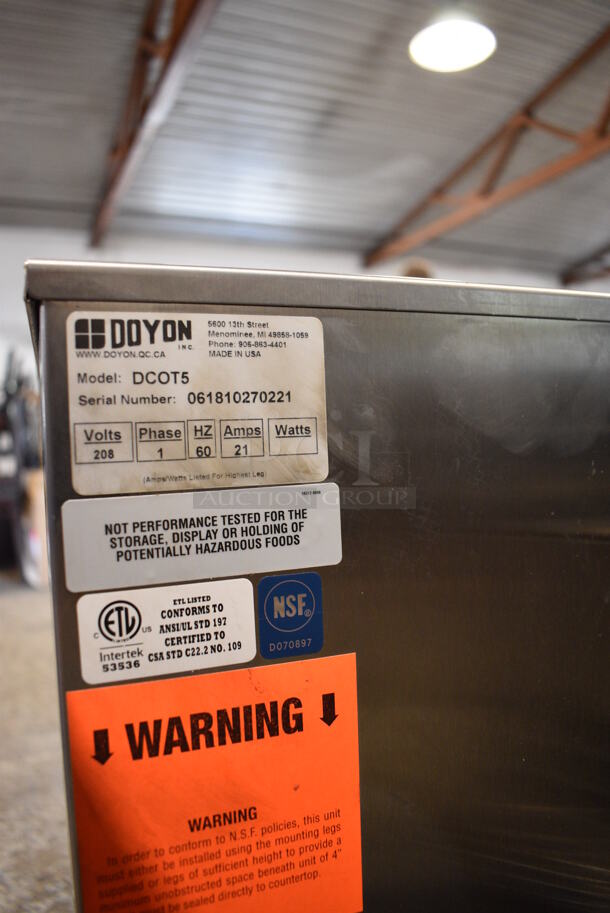 2021 Doyon DCOT5 Stainless Steel Commercial Countertop Electric Powered Half Size Convection Oven w/ View Through Door. 208 Volts, 1 Phase. 30x26x26.5 - Image 6 of 6