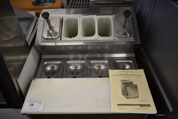 Silver King SKF2A Stainless Steel Commercial Prep Table w/ 5 Poly Drop Ins, 2 Pump Lids, 4 Stainless Steel 1/6 Size Drop Ins and 4 Lids. 115 Volts, 1 Phase. Tested and Working! - Image 2 of 4