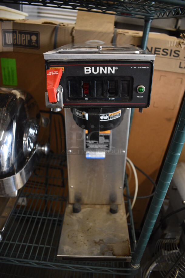 Bunn Model CWTF-APS DV Stainless Steel Commercial Countertop Coffee Machine w/ Hot Water Dispenser and Poly Brew Basket. 120 Volts, 1 Phase. 9x21x24