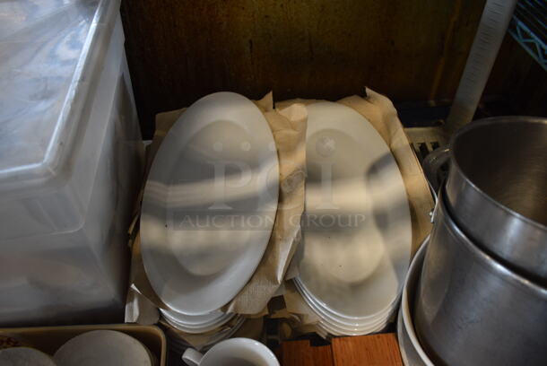 ALL ONE MONEY! Metro Lot of 4 Tiers of Various Items Including Ceramic Dishes, Scraper, Metal Bowls and Poly Bins. Does Not Include Metro Shelving Unit - Image 11 of 12