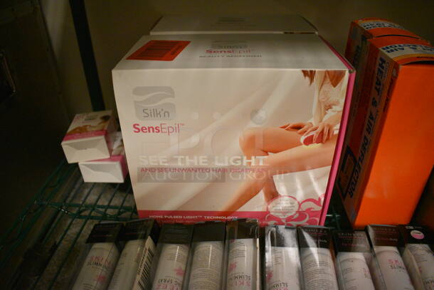 ALL ONE MONEY! Tier Lot of Various Items Including SensEpil Hair Removal, Skineez Slimming Spray, Wall Mount Clocks, and Heat and Air Deflector - Image 3 of 6