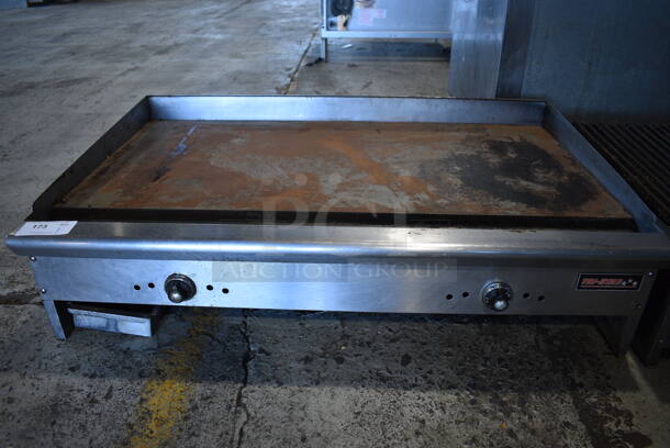 Tri-Star Stainless Steel Commercial Countertop Natural Gas Powered Flat Top Griddle. 48x32.5x14