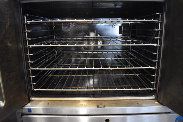 2 US Range CG-100 Stainless Steel Commercial Full Size Natural Gas Powered Convection Ovens w/ View Through Door, Solid Door, Metal Oven Racks and Thermostatic Controls on Commercial Casters. 80,000 BTU. 2 Times Your Bid! - Image 4 of 7