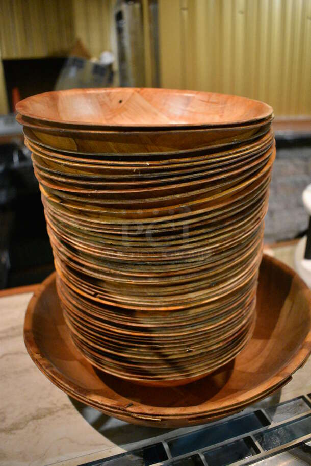 ALL ONE MONEY! Lot of 50 Wood Pattern Bowls. 8x8x2, 12x12x3. (bar) - Image 3 of 4