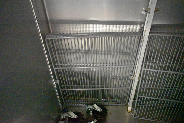 2017 True T-35-HC Stainless Steel Commercial 2 Door Reach In Cooler w/ Poly Coated Racks and Commercial Casters. 115 Volts, 1 Phase. Tested and Working! - Image 7 of 9