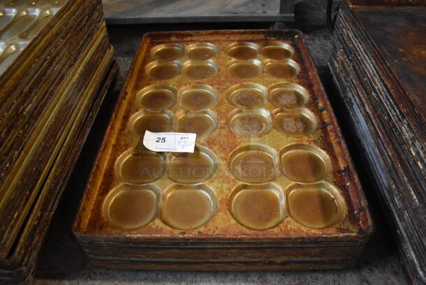 7 Metal 24 Compartment Baking Pans. 18x26x1.5. 7 Times Your Bid!