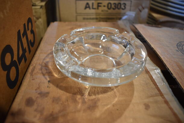 27 BRAND NEW IN BOX! Libbey 5218 Gibraltar Crystal Ashtrays. 4x4x1.25. 27 Times Your Bid!