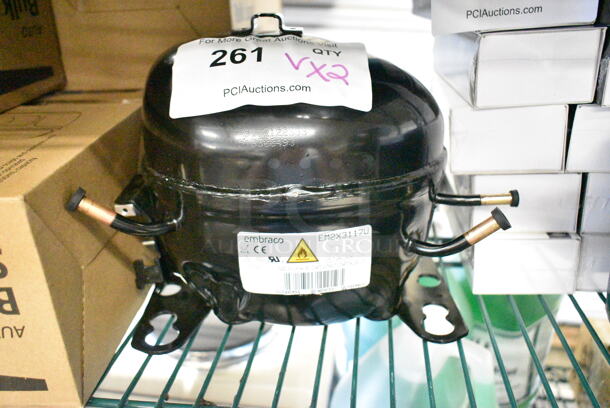2 BRAND NEW SCRATCH AND DENT! Items Including Embraco EM2X3117U Motor and Piece. 2 Times Your Bid!  - Image 4 of 8