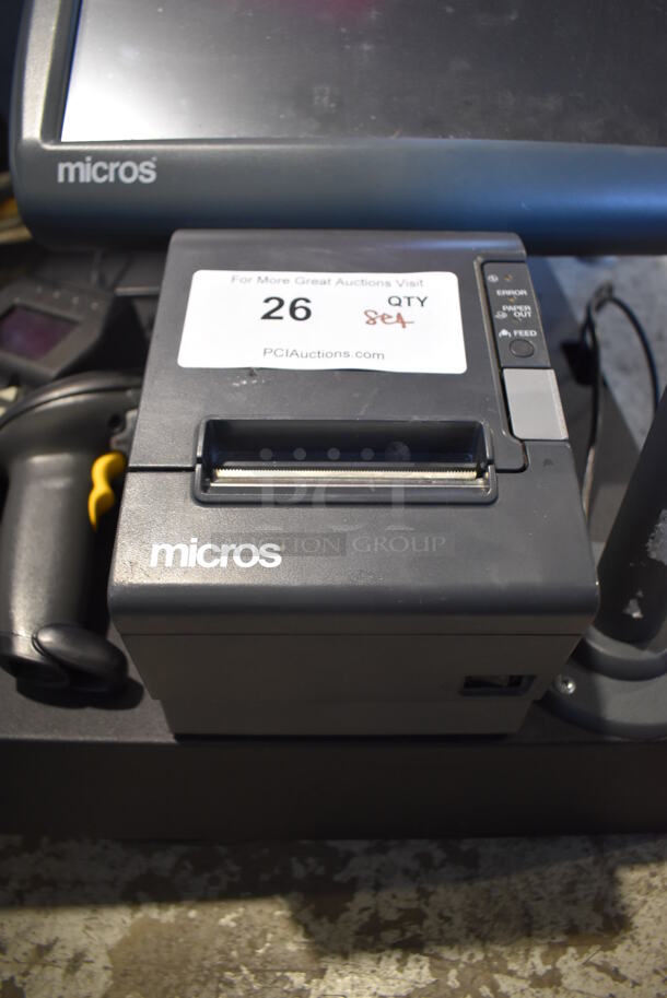 Micros Workstation 5 15" POS Monitor, Epson M129H Receipt Printer, Magtek Credit Card Reader, Motorola Barcode Scanner and Metal Cash Drawer - Image 4 of 12