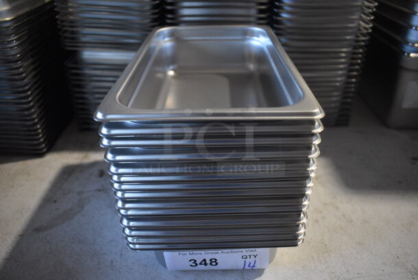 14 Stainless Steel 1/4 Size Drop In Bins. 1/4x2. 14 Times Your Bid!