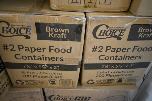 PALLET LOT of 30 BRAND NEW Boxes Including 3 Box 795PTOKFT1 Choice 4 5/8" x 3 1/2" x 2 1/2" Kraft Microwavable Folded Paper #1 Take-Out Container - 450/Case, 2 Choice Deli Container Lids, 280SHOOTNEON Choice 5 5/8" Neon Plastic Test Tube Shot / Shooter with Assorted Colors - 1000/Case, 164UMBAL06TC Umbrella, 612527PCO Choice 7" Round Standard Weight Foil Take-Out Pan with Dome Lid - 200/Case, Strawberry Street Dinner Set, 164IMBSS75CM Umbrella. 30 Times Your Bid!  - Image 5 of 12