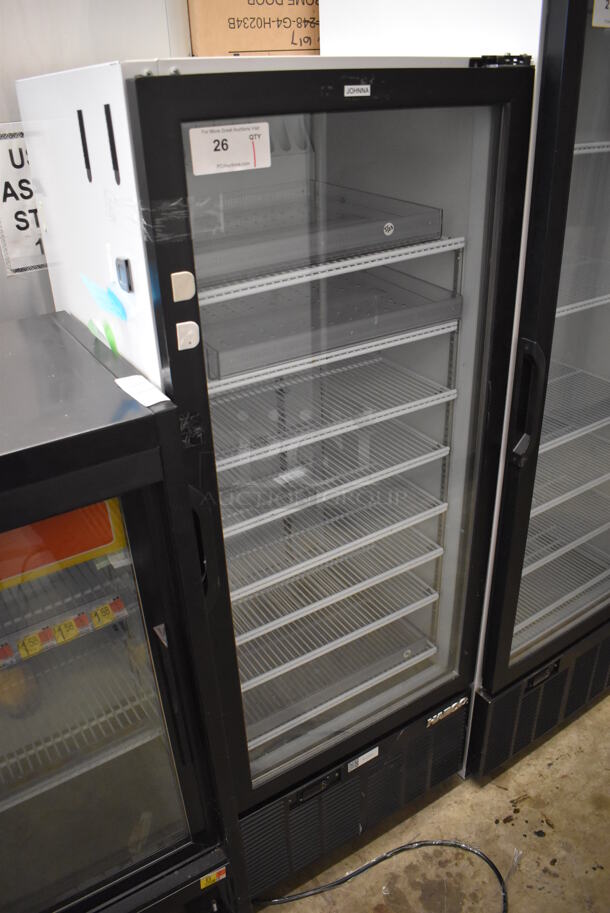 Habco SE12 Metal Commercial Single Door Reach In Cooler Merchandiser w/ Poly Coated Racks. 115 Volts, 1 Phase. 24x24x63. Tested and Working! - Image 2 of 5