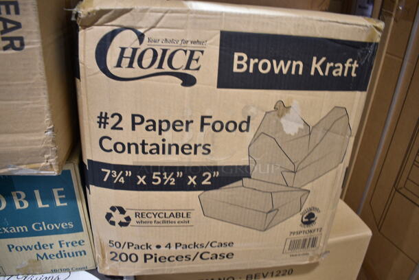 PALLET LOT of 35 BRAND NEW Boxes Including 127RD12BULK Choice 12 oz. Customizable Microwavable Translucent Round Deli Container - 500/Case, 2 Box 394365L Noble Products Powder-Free Disposable Clear Vinyl Gloves for Foodservice - Large - 1000/Case, 2 Box 612FFL1230 Choice Foil Steam Table Pan Lid - Full Size - 50/Case, 500CC20 Choice Clear PET Customizable Plastic Cold Cup - 20 oz. - 600/Case, 2 Box 129MCS24B Choice 24 oz. Black Rectangular Microwavable Heavy Weight Container with Lid 8" x 5 1/4" x 2" - 150/Case, 347SP10WH Visions Florence 10" Square White Plastic Plate - 120/Case, 394EN502M Noble Products Powder-Free Disposable Blue Exam Grade Nitrile 4 Mil Thick Textured Gloves - Medium - 1000/Case, 795PTOKFT2 Choice Kraft Microwavable Folded Paper #2 Take-Out Container 7 3/4" x 5 1/2" x 1 7/8" - 200/Case, 3 Box American Metalcraft BEV1220 Full Size Copper Rectangular Hammered Beverage Tub - 20 1/2" x 12 1/2" x 8", 500L1020W White Hot Paper Cup Travel Lid for 10-24 oz. Standard Cups and 8 oz. Squat Cups, 614501 La Rochere Long Drink Boudoir, 614401 La Rochere Glasses. 35 Times Your Bid! - Image 11 of 12