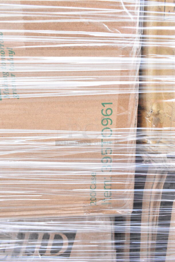 25 BRAND NEW Boxes Including 500CC20 Choice Clear PET Customizable Plastic Cold Cup - 20 oz. - 600/Case, 50012DWPLAKR EcoChoice 12 oz. Smooth Double Wall Kraft Compostable Paper Hot Cup - 500/Case, 395TO961 EcoChoice 9" x 6" x 3" Compostable Sugarcane / Bagasse 1 Compartment Take-Out Container - 200/Case, 127CH64 Choice 64 oz. Clear RPET Hinged Deli Container - 200/Case, 3 Box 130WSPOON Choice Medium Weight White Plastic Teaspoon - 1000/Case, Dart C53PST1 ClearSeal Hinged Lid Plastic Container 5 3/8" x 5 1/4" x 2 5/8" - 500/Case, 500TO993C3 Choice 9" x 9" x 3" Microwaveable 3-Compartment Black / Clear Plastic Hinged Container - 100/Case, 2 Box Bouffant Caps, 500MF663W1C Choice 6" x 6" 1-Compartment Microwaveable White Mineral-Filled Plastic Hinged Take-Out Container - 250/Case, 760SOUP64WBL Choice 64 oz. White Paper Soup / Hot Food Cup Vented Lid - 150/Case, 966UPWIDEB1-500 OneUp by Choice White 1-Ply Wide Interfold 6 1/2" x 8 1/2" Dispenser Napkin - 6000/Case, 129MCS24B Choice 24 oz. Black Rectangular Microwavable Heavy Weight Container with Lid 8" x 5 1/4" x 2" - 150/Case, 500CC20 Choice Clear PET Customizable Plastic Cold Cup - 20 oz. - 600/Case. 25 Times Your Bid!  - Image 4 of 12