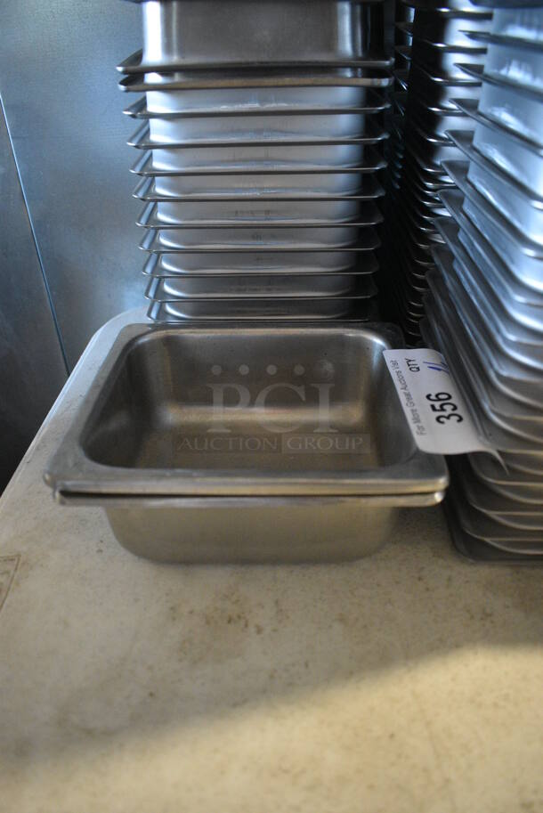 26 Stainless Steel 1/6 Size Drop In Bins. 1/6x2.5. 26 Times Your Bid!