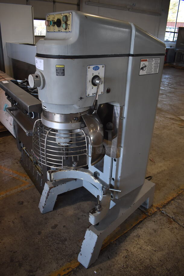 Globe SP62P Metal Commercial Floor Style 60 Quart Planetary Dough Mixer w/ Bowl Guard. 208 Volts, 3 Phase. 30x40x60