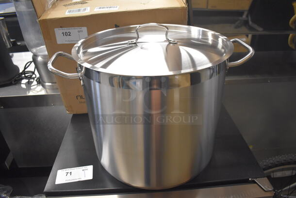 BRAND NEW IN BOX! Nutrichef NCSPT35Q Stainless Steel Commercial Stock Pot w/ Lid. 20x15x13