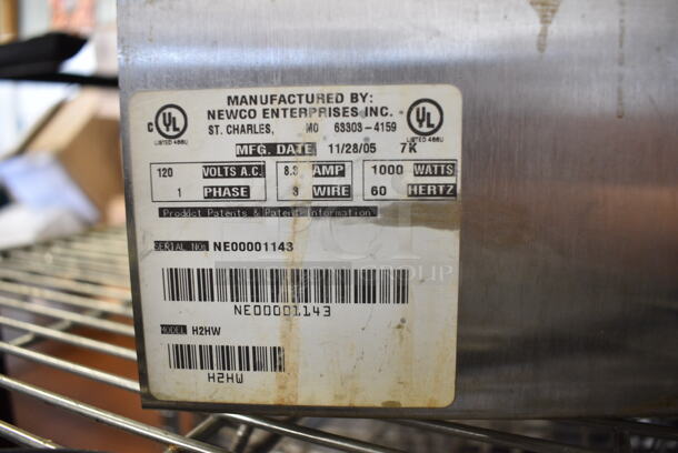 Newco H2HW Stainless Steel Commercial Countertop 2 Burner Coffee Pot Warmer. 120 Volts, 1 Phase. Tested and Working! - Image 4 of 4