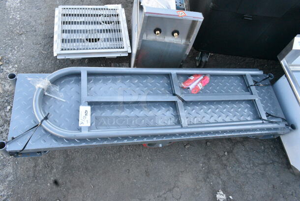 BRAND NEW SCRATCH AND DENT! Lavex 257UB1660 16" x 60" Heavy-Duty Steel U-Boat Utility Cart - 2000 lb. Capacity - Image 4 of 5