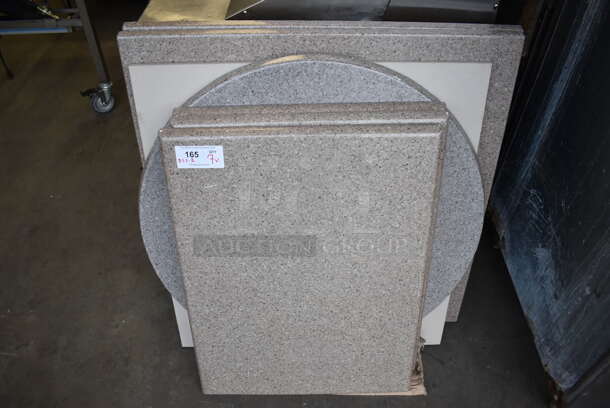 7 Various Tabletops. 24x31x1, 36x36x1, 32x34x1, 35x35x1. 7 Times Your Bid! - Image 1 of 6