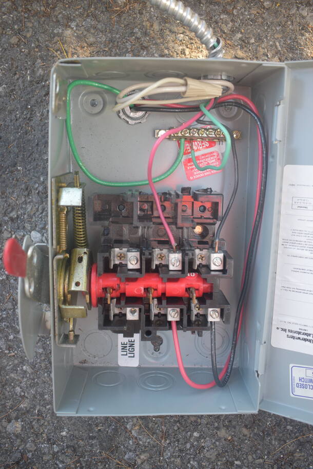 ALL ONE MONEY! Lot of Eaton Double Thow Safety Switch, GE General Duty Safety Switch And Steel Wall Shelf - Image 4 of 12