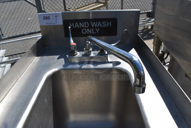 Stainless Steel Commercial Single Bay Sink w/ Faucet, Handles. 17x24x42.5 - Image 3 of 5