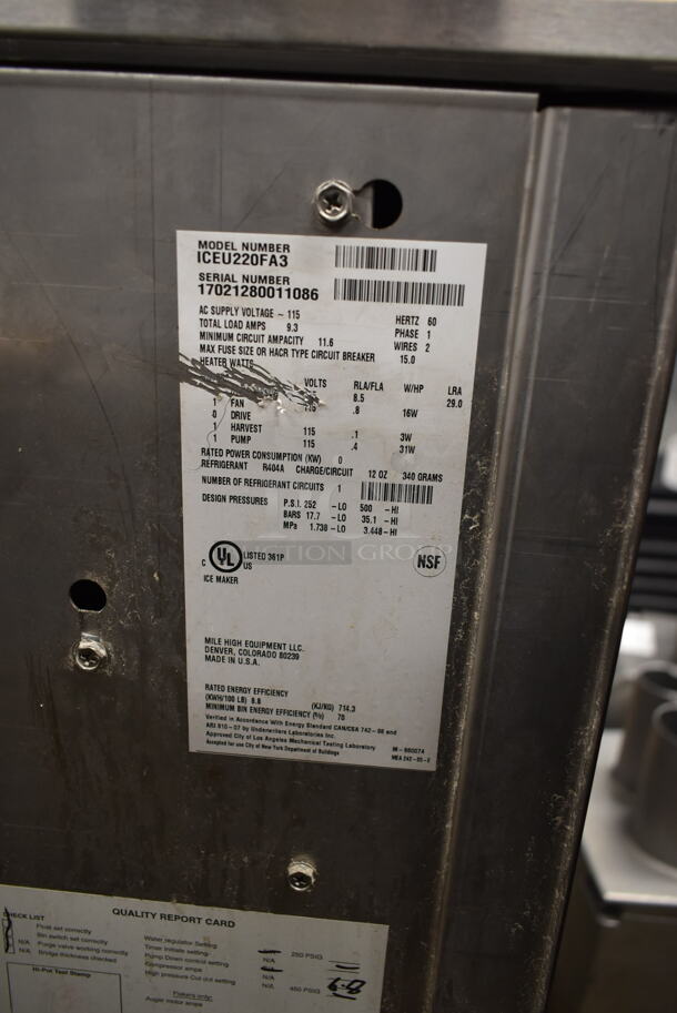 2017 Ice-O-Matic ICEU220FA3 Stainless Steel Commercial Undercounter Self Contained Ice Machine. 115 Volts, 1 Phase.  - Image 6 of 6