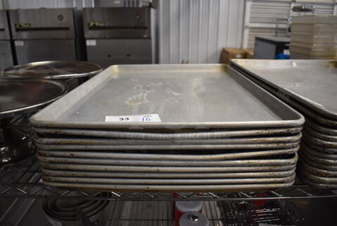 10 Metal Full Size Baking Pans. 18x26x1. 10 Times Your Bid!