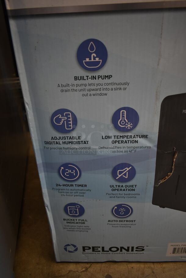 IN ORIGINAL BOX! Pelonis PAD50P1ABL ENERGY STAR 50 Pint Dehumidifier. 115 Volts, 1 Phase. - Image 3 of 7