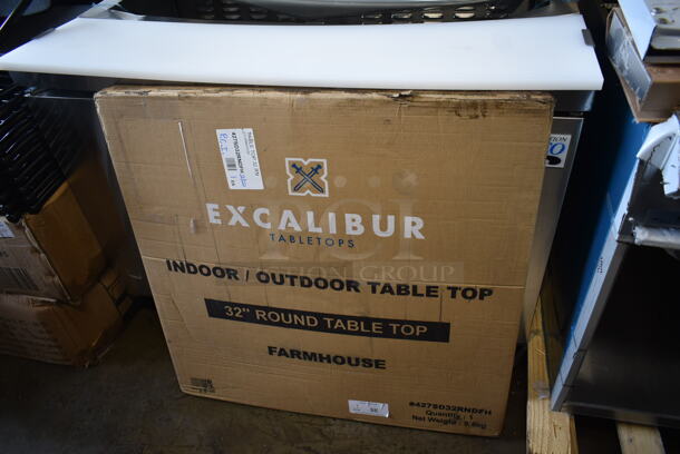 BRAND NEW SCRATCH AND DENT! Lancaster Table & Seating Excalibur 427SD32RNDFH 31 1/2" Round Table Top with Textured Farmhouse Finish - Image 2 of 4