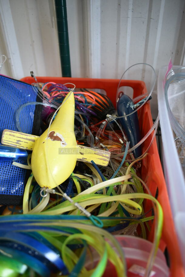 ALL ONE MONEY! Bin of Various Items Including Fishing Line and Fishing Lures - Image 8 of 10