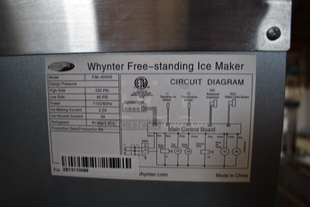BRAND NEW SCRATCH AND DENT! Whynter FIM-450HS Commercial Stainless Steel Electric Free Standing Ice Maker. 115V. Tested And Working! - Image 5 of 8