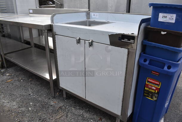 Stainless Steel Counter w/ Sink Bay, Back Splash and 2 Doors. 36x24x40. Bay 14x16x12 - Image 3 of 6