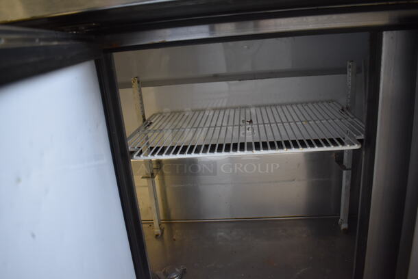 2013 True TSSU-72-30M-B-ST Stainless Steel Commercial Sandwich Salad Prep Table Bain Marie Mega Top on Commercial Casters. Missing Door. 115 Volts, 1 Phase. 72x35x44. Tested and Powers On But Does Not Get Cold - Image 7 of 8