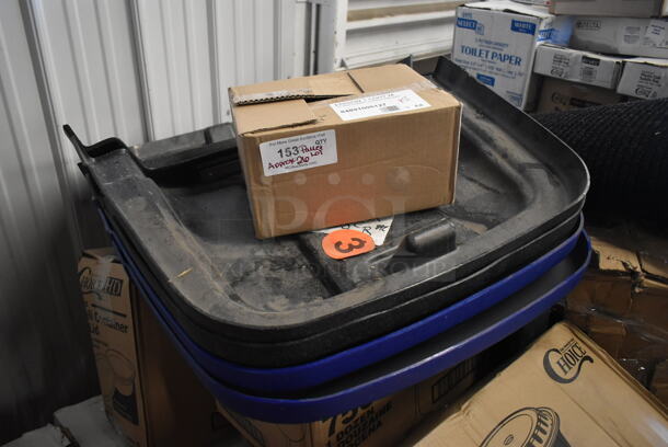 PALLET LOT of 26 BRAND NEW! Boxes Including Regency 460SS2142 Spec Line 21" x 42" NSF Stainless Steel Solid Shelf, 129MCR24B Choice 24 oz. Black Round Microwavable Heavy Weight Container with Lid 7 1/4" - 150/Case, 2 Box Libbey 7505 Vina 18.25 oz. Customizable Balloon Wine / Cocktail Glass - 12/Case, 2 Box Choice Medium Weight White Plastic Soup Spoon - 1000/Case, 130BKFSH Visions Wrapped Black Heavy Weight Plastic Cutlery Pack, 84891005127 Globe Industrial Matte Black Hardwire Pendant Light. 26 Times Your Bid! - Image 7 of 10