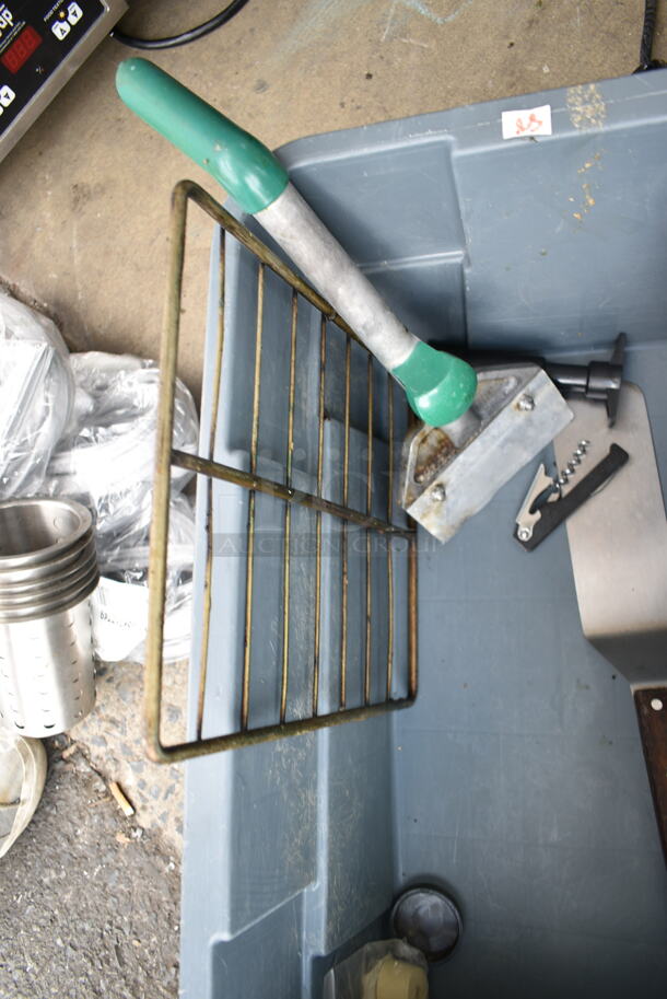 ALL ONE MONEY! Lot of Various Items Including Stainless Steel Drop In Bins, Gaskets and Silverware Cups in Blue Poly Bin - Image 10 of 10