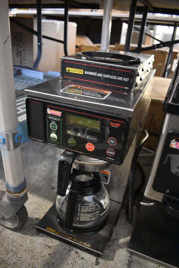 2016 Bunn Model AXIOM-35-2 Stainless Steel Commercial Countertop 2 Burner Coffee Machine w/ Metal Brew Basket and Coffee Pot. 120/208-240 Volts, 1 Phase. 8x18x19 - Image 2 of 5