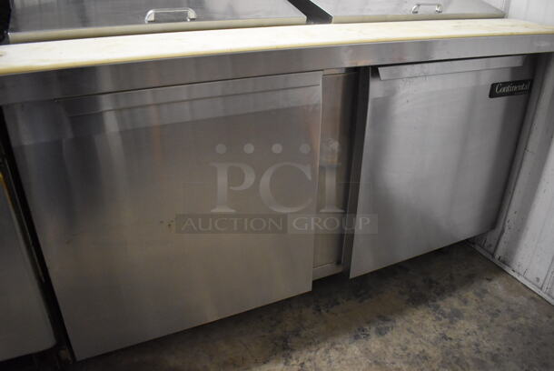 Continental SW60-24M Stainless Steel Commercial Sandwich Salad Prep Table Bain Marie Mega Top on Commercial Casters. 115 Volts, 1 Phase. 60x34x42.5. Tested and Powers On But Does Not Get Cold - Image 4 of 9