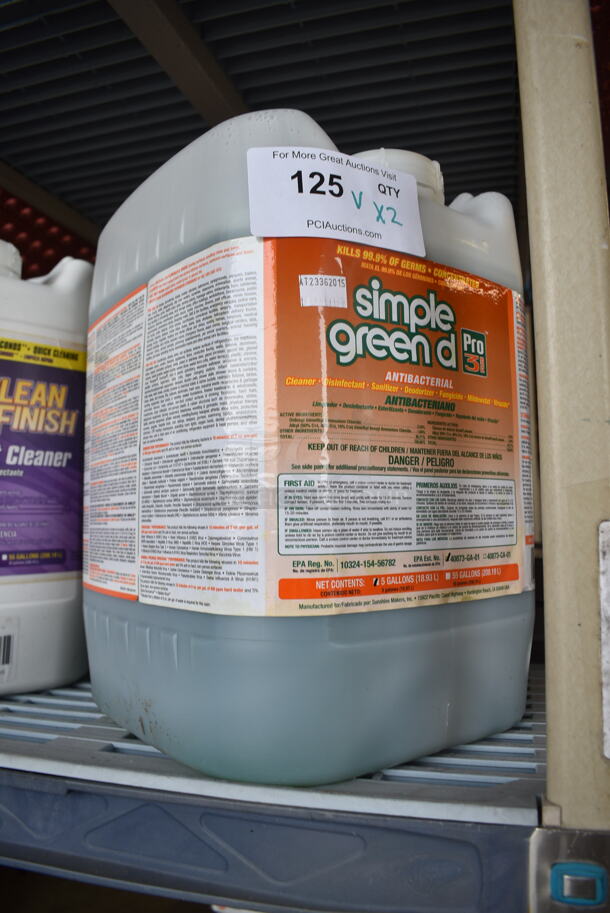 ALL ONE MONEY! Lot of 2 Items; Simple Green D Pro 3 Plus 3300000101005 5 Gallon Sweet Lavender Pine Scented Concentrated Antibacterial and Disinfectant Cleaner and Simple Green Clean Finish 2800000100005 5 Gallon Mint Scented Disinfectant Cleaner - Image 2 of 5
