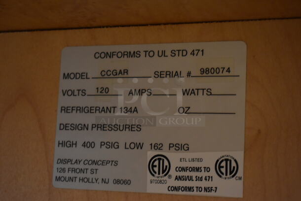 Display Concepts CCGAR Metal Commercial Floor Style Display Case Dry Merchandiser. 120 Volts, 1 Phase.  - Image 9 of 9