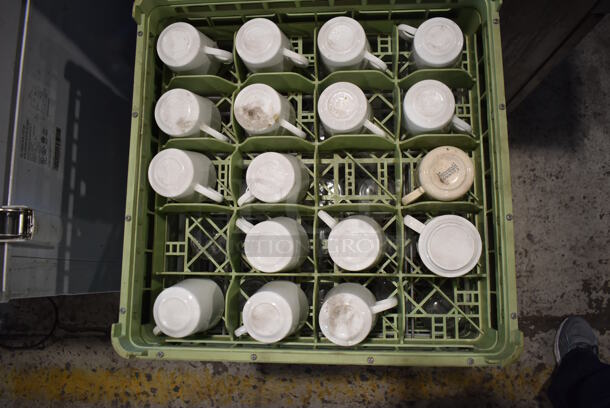 ALL ONE MONEY! Lot of 10 Dish Caddies on Dish Caddy Dolly w/ Various Glasses Including Ceramic Mugs, Beverage Glasses - Image 7 of 11