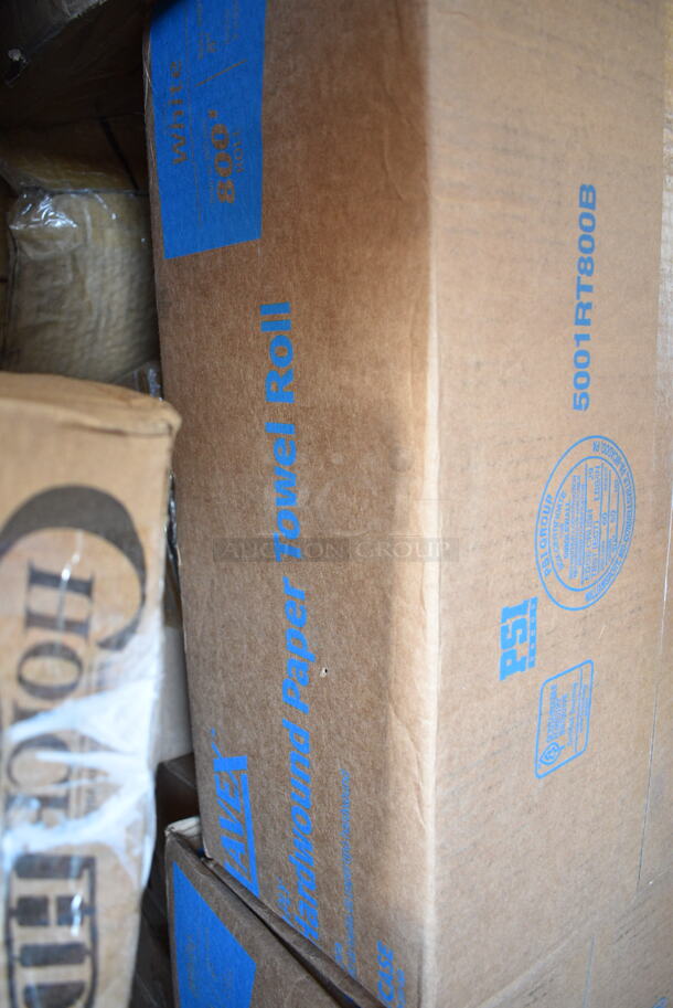 PALLET LOT of 32 BRAND NEW Boxes Including Choice 16 oz Paper Frozen Yogurt Cups, 500CC12HD 12 oz. Plastic Cold Cup - 1000/Case, 127RD16BULK Choice Microwavable Round Deli Container, 433L16C Choice Pint Size Natural Kraft Paper Bag - 500/Case, Dyson Purifier Filter, 164CUSHWGBK Lancaster Table & Seating Spartan Series 2 1/2" Black Vinyl Padded Seat for Chair and Barstool, 2 Box 5001RT800B Lavex 8" White Hardwound Paper Towel, 800 Feet / Roll - 6/Case, 186CVB4810 VacPak-It 186CVB4810 8" x 10" Chamber Vacuum Packaging Pouches / Bags 4 Mil - 1000/Case, Choice 1/6 Standard Size White "Thank You" Standard-Duty Plastic T-Shirt Bag - 700/Case, 347RP9WHSS Visions Wave 9" White Plastic Plate - 180/Case, 130HCUTWR Visions Individually Wrapped White Heavy Weight Plastic Fork - 1000/Case. 32 Times Your Bid! - Image 10 of 12